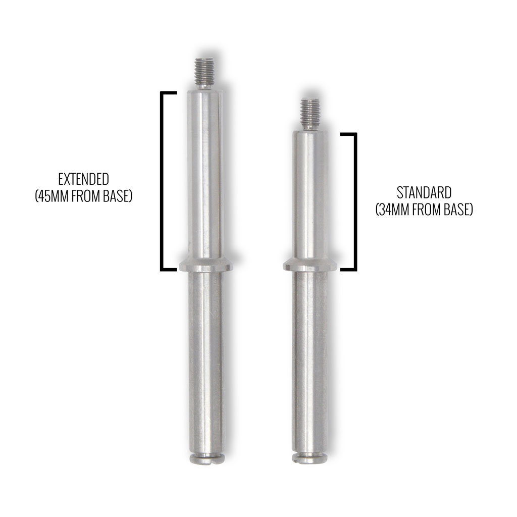 Size comparison: Extended vs standard shaft