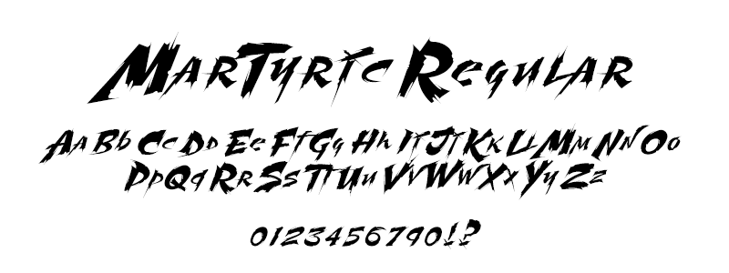 pop: Martyric Regular font (used under commercial license)
