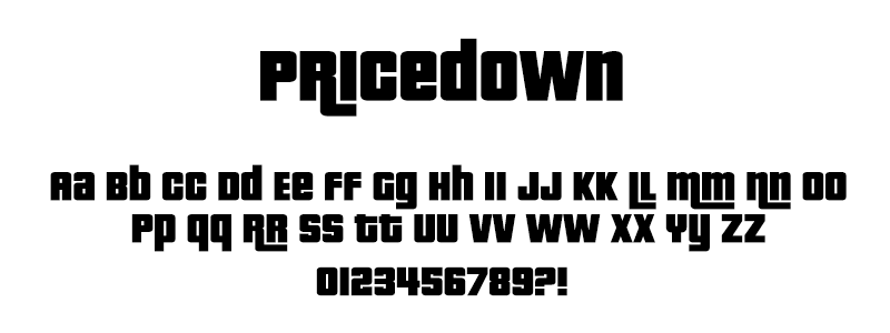 Pop: Pricedown (various) font