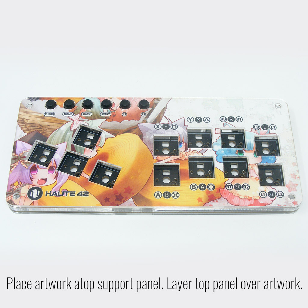 Install Step: Place artwork atop support panel, layer with top arcrylic panel