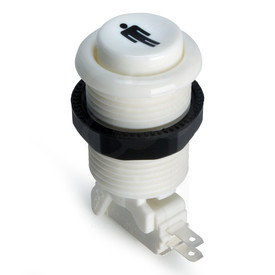 Suzo Happ Player 1 Imprint Concave Long Stem Pushbutton - White