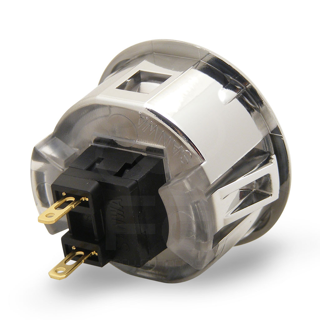 Sanwa OBSF 30mm Pushbuttons Metallic Silver