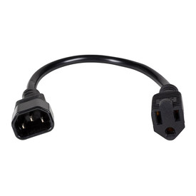 1 Foot IEC Male to Female Adapter