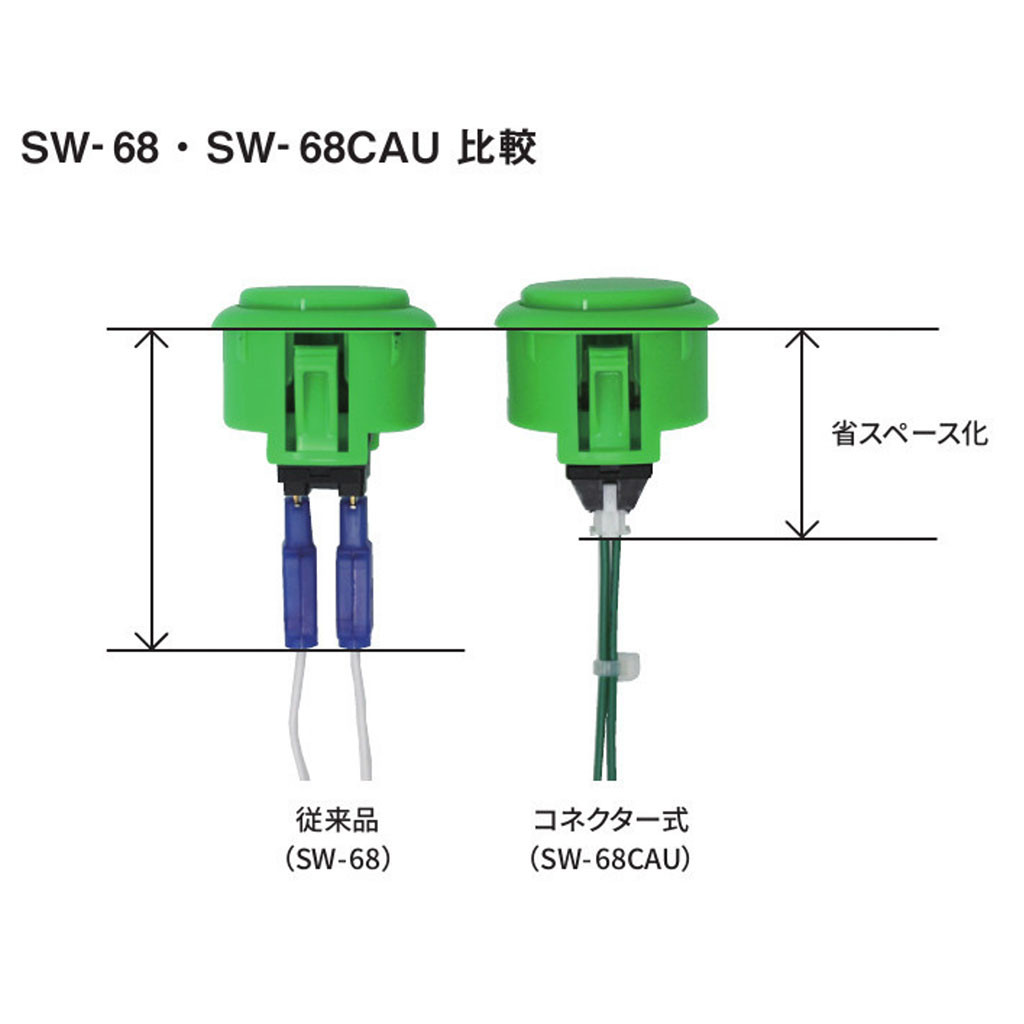 Sanwa SW-68 CAU Switch w/ Wiring Harness - Focus Attack