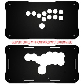 BNB Fightstick Gen 2 and 3 Black Matte Plexi Replacement Panel - All Button Layout