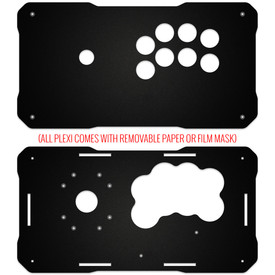 BNB Fightstick Gen 2 and 3 Black Matte Plexi Replacement Panel - Sega 2P Extended