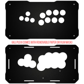 BNB Fightstick Gen 2 and 3  Black Matte Plexi Replacement Panel - WASD Layout