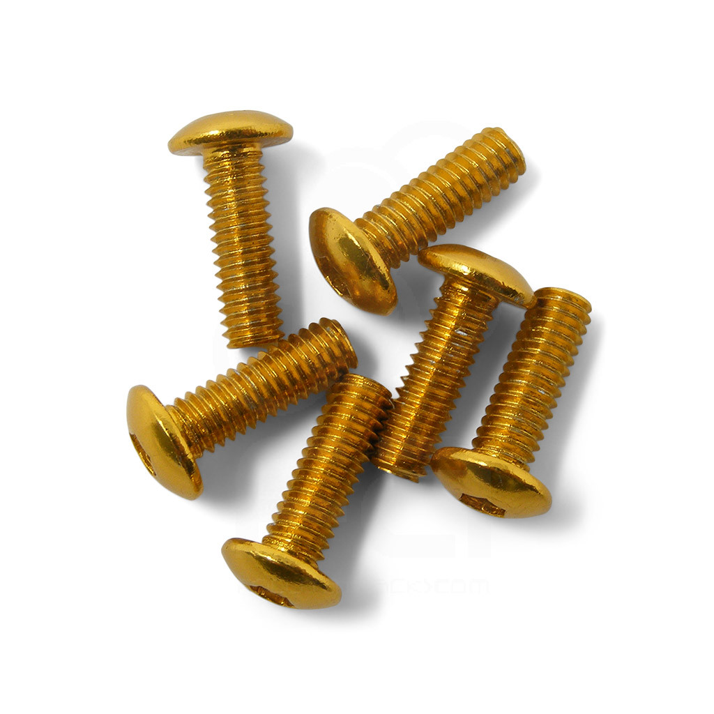 M4x12mm Hex Plexiglass Screws (Set of 6) - Gold - Focus Attack