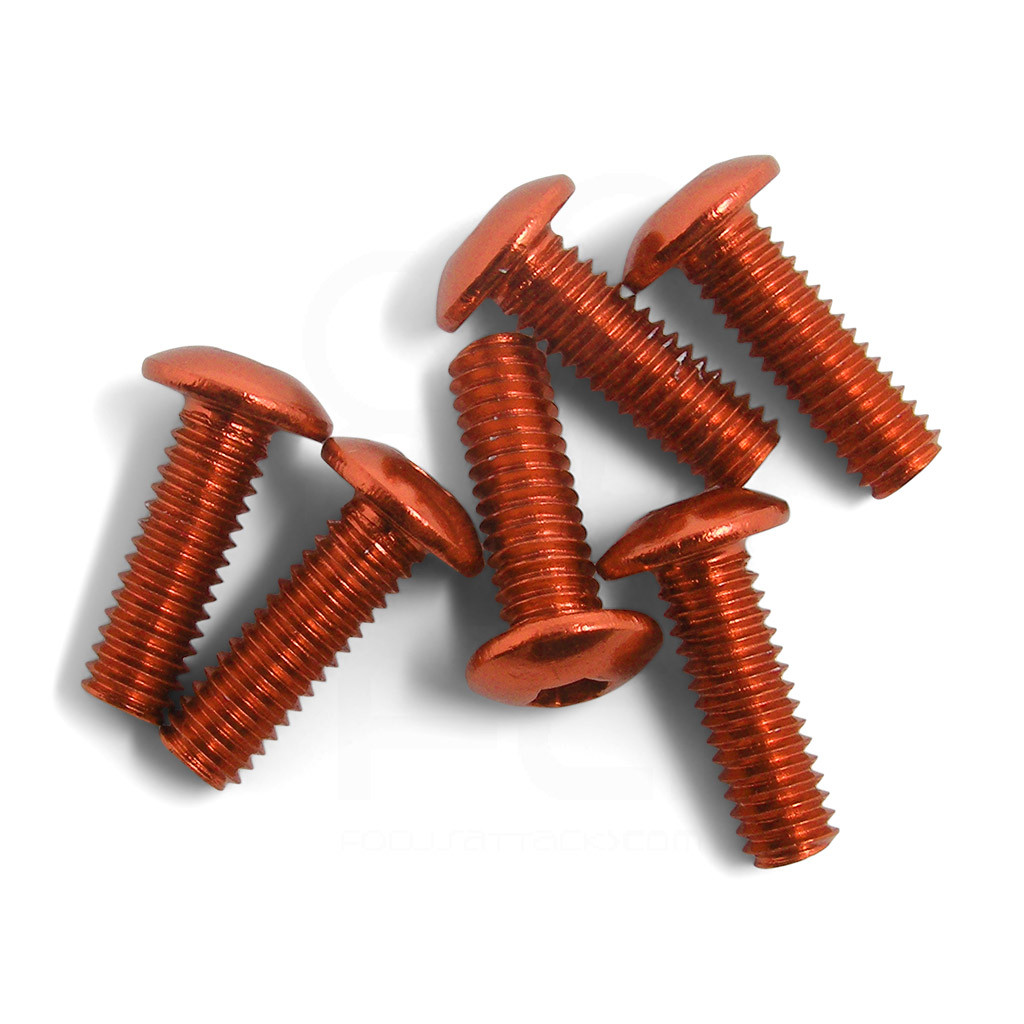 M4x12mm Hex Plexiglass Screws (Set of 6) - Orange - Focus Attack