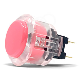 Sanwa OBSC 24mm Pushbutton Clear Rim/Solid Plunger - Pink