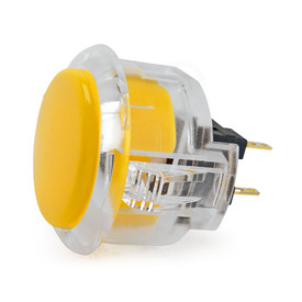 Sanwa OBSC 30mm Pushbutton Clear Rim/Solid Plunger Yellow