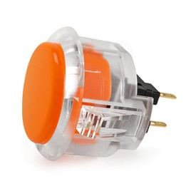 Sanwa OBSC 30mm Pushbutton Clear Rim/Solid Plunger Orange