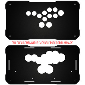 BNB Fightstick Gen 2 and 3  Black Matte Plexi Replacement Panel - 6GAWD AllButton Layout