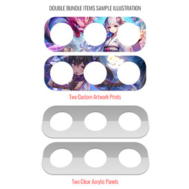 Allfightsticks Option Button Spacer Custom Artwork/Plexi Double Bundle