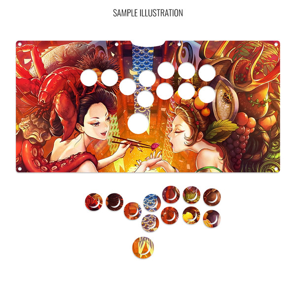 アート・デザイン・音楽 Stik Artwork Print and Cut for TR Fightsticks Octopus Leverless - Focus