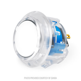 Qanba Gravity KT Adjustable Throw 24mm Translucent Arcade Button: Clear