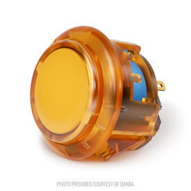 Qanba Gravity KT Adjustable Throw 24mm Translucent Arcade Button: Clear Yellow