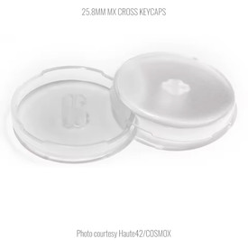 Official Haute42 MX Translucent Cross Keycaps: 25.8mm Clear