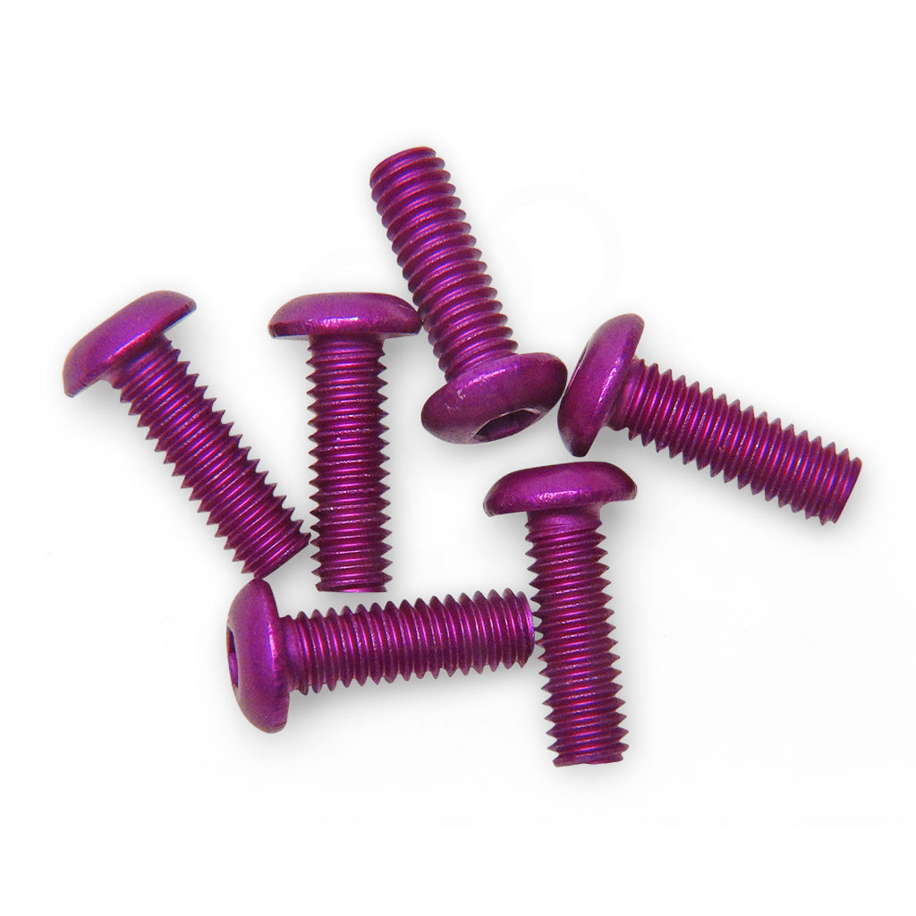 M4x12mm TE Plexiglass Screws (Set of 6) - Anodized Purple