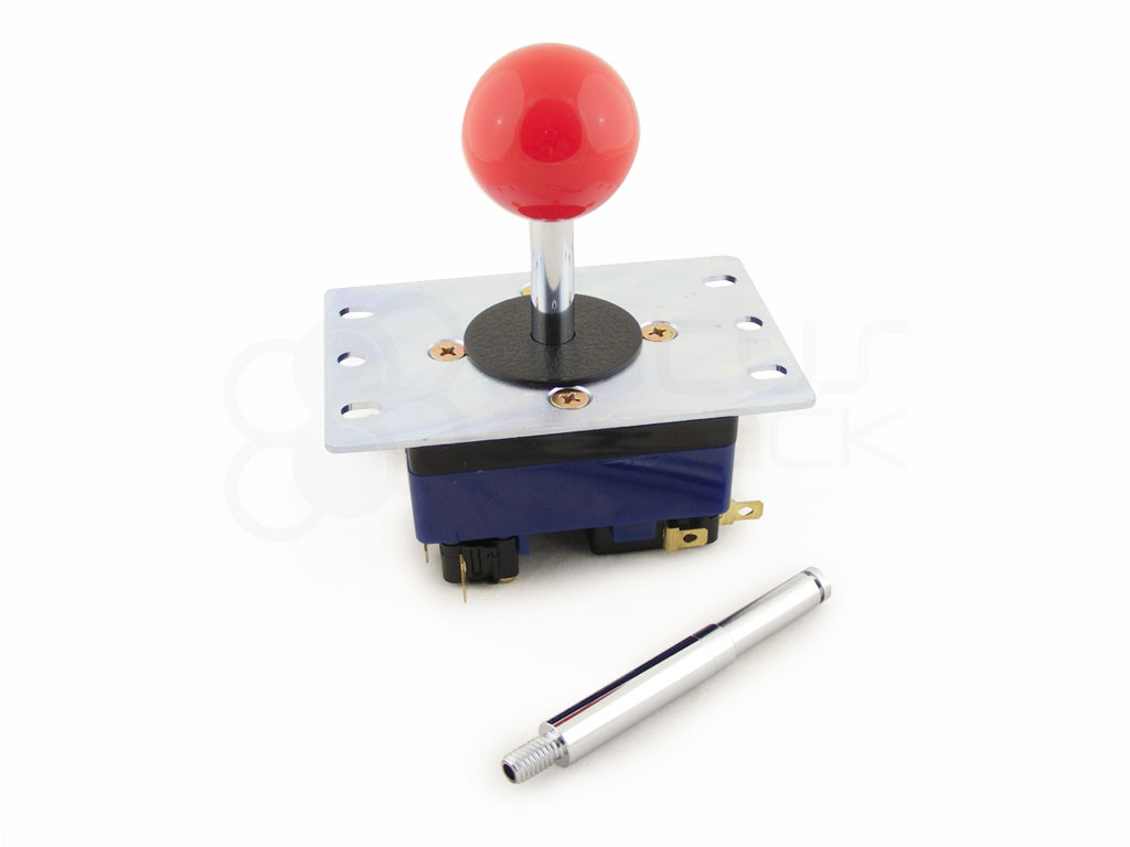Shaft with Dark Red Sanwa LB-35 balltop. Compatible with all 35mm balltop or battop with use of Sanwa LB-30 N-S Battop Adapter.