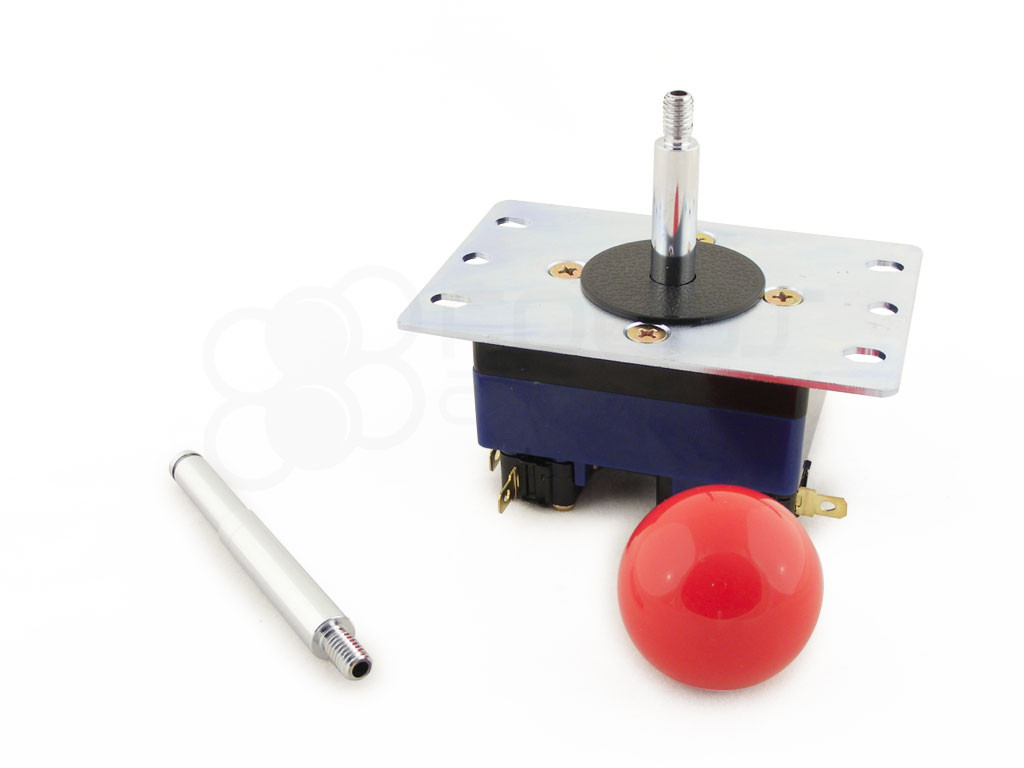Shaft with dark red Sanwa LB-35 balltop removed (balltop not included).