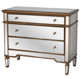 Worlds Away Cary Gold Mirrored Chest