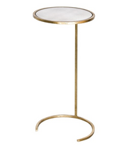 Worlds Away Monaco Round Cigar Table in Gold Leaf