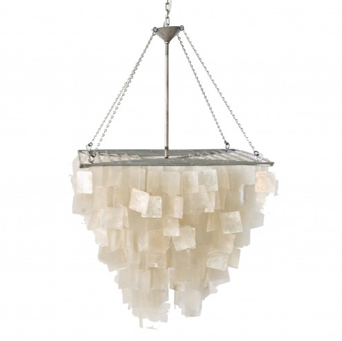 square capiz shell chandelier