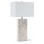 Platinum Table Lamp 
Height: 29
Width: 16
Depth: 10
Shade: 16 x 10; 16 x 10; 10
Wattage: 3-Way 100 Watt Max
Bulb Qty: 1
Bulb Type: A Type Medium Base (E26)
Socket: E26 3-Way Cast Turn Knob
Wiring Type: Standard
Cord: 8 feet
Material: Resin