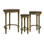 Antique Inspired nesting tables set of three 20.77"-23.5"-26.5" High X 9.25"-14.5"-20" deep