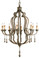 Currey & Co Waterloo Chandelier
Dimensions: 41rd x 59h
Number of lights: 8
This magnificent eight light chandelier is spectacular on all counts: Size, materials and finish. The framework is constructed of wrought iron with applied bent wood that has been stained and then grey washed to give it the appearance of age. The classic traditional form has simple accents of gracefully turned wooden pendants.