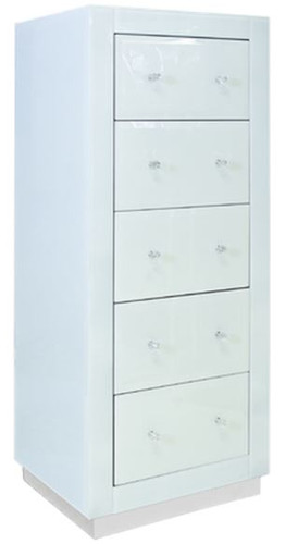 5 Drawer ice glass lingerie chest by Worlds Away