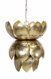 Champagne silver leafed Blossom metal chandelier light fixture from Worlds Away