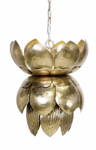 Champagne silver leafed Blossom metal chandelier light fixture from Worlds Away