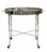 Brighton bamboo and metal plated bar cart by Worlds Away. Silver colored with antique mirror tray and bottom.