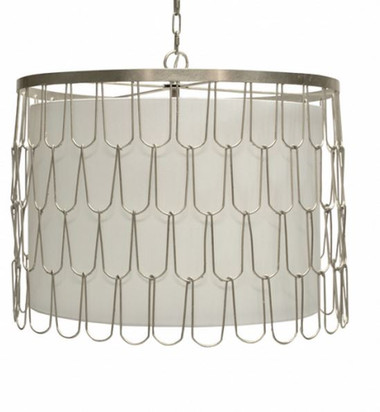 Silver leafed wire pendant Rivers chandelier by Worlds Away