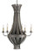 Leopold II Candelabra Chandelier by Currey and & Co. Company in Hiroshi Gray six 6 light fixture stylish and daring modern yet traditional 6' hanging chain