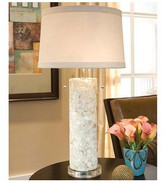 Regina Andrew Mother of Pearl-Column Lamp on Lucite Base