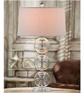 Regina Andrew Clear Glass Ball Lamp w Crystal Base