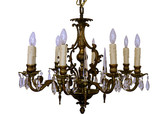 Spanish Bronze & Crystal Chandelier