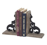 DECORATIVE IRON FRAGMENT BOOKENDS