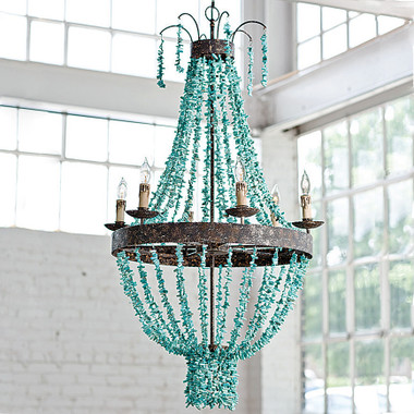 Beautifully intricate and spectacularly designed Regina Andrews Beaded TourquoiseChandelier