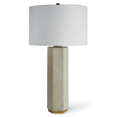 Concrete and brass gear lamp from Regina Andrew
