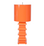 brightly colored orange pained table lamp from worlds away with a pagoda silhouette,high style
