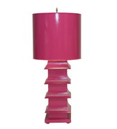 wow factor colorful hot pink table lamp ion the asian pagoda style