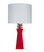 beautifully designed and bold red color accent lamp from worlds away with gold blsoom leaf accents