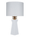 shiek white lacquer table lamp with gold blossom lea detail,transitional