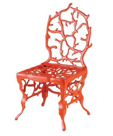 This brilliant red chair is an eye-catching Marjorie Skouras design.