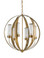 currey & company antique brass modern design orb chandelier
