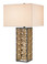 unique vintage style gold leaf table lamp with linen shade by currey and company
